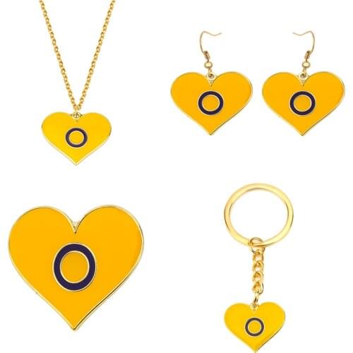 Intersex Earrings Intersex Pride Necklace IntersexKey Ring Intersex Badge Set Earrings Jewelry For Women Men Lovers Gift