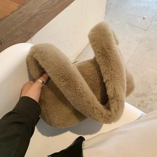 Soft Faux Fur Small Shoulder Bags for Women 2020 Winter Branded Trend Handbags Womens Trending Designer Trending Hand Bag