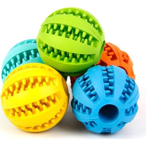 Small/Medium Dog Toys for Aggressive Chewers Elastic Rubber Ball Dog Toy Interactive Squeaky Pet Cleaning Tooth Toy