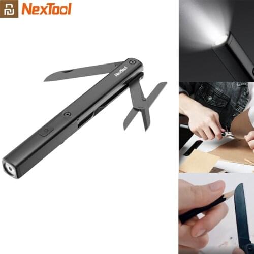 Youpin NexTool Multifunctional 3 in 1 Pen Tools N1 Flashlight Scissors USB Rechargeable IPX4 Waterproof Portable Outdoors Tools