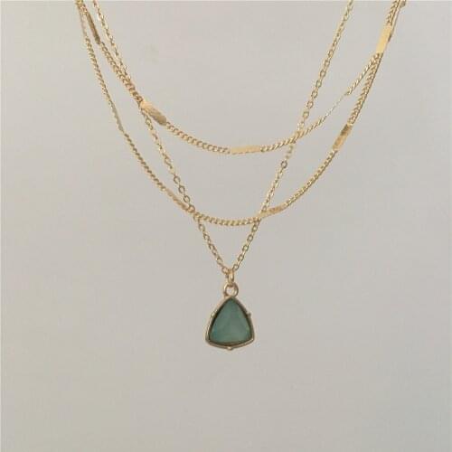 FASHION JEWELRY NECKLACE GOLD COLOR MINT PENDANT FOR WOMEN GIRL