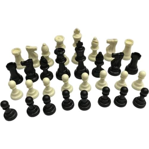 32pcs Chess Pieces Set Chess Set Portable Entertainment Checkers Board Game 75mm King Gift Collection Easy to Carry No Board