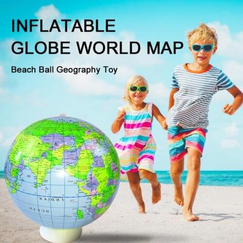 PVC Inflatable Globe Beach Ball Educational Inflatable World Map Balloon Beach Inflatable Globe Children Kid Pool Toy 2 / 5 Pcs