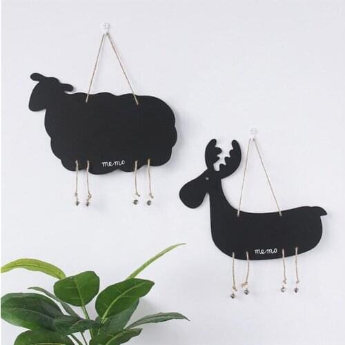New Wooden Hanging Double-sided Blackboard Household Message Board Childrens Drawing Boards Animal Elk Small Blackboards