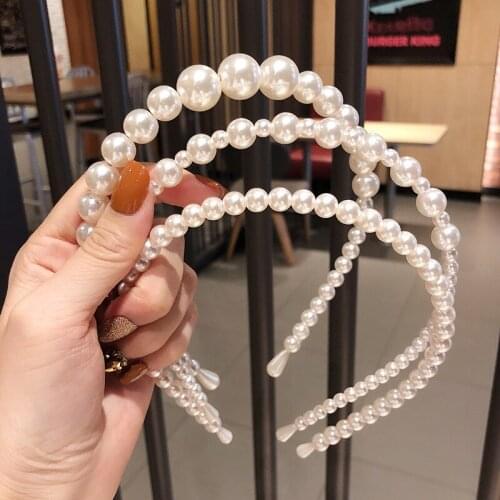 New Elegant Full Pearl Hair Band Cute Hair Hoops Ornament Head Band Female Fashion Elegant Hair Accessories