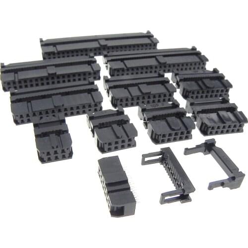 10PCS/Lot IDC connector Socket 6P 8P 10P 12P 16P 20P 26P 30P 34P 40P 50P 64P 2.54mm IDC Female Connector