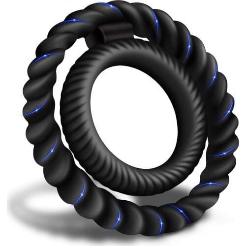 Rubber Silicon Dual Penis Glans Ring Stretchy Longer Harder Stronger CockRing Erection Enhancing Orgasm Sex Toys for Man Couples