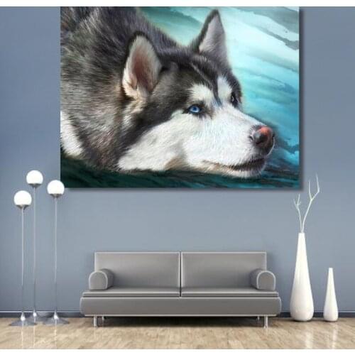 Paint by number art painting by numbers Hand-painted animal husky brown bear home corridor decorative painting