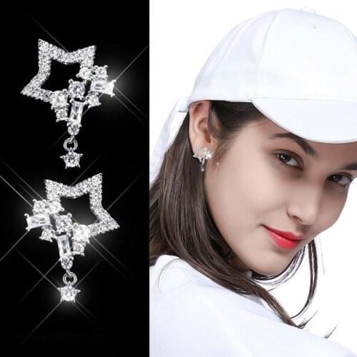 New Style Crystal Rhinestones Star Long Tassel Drop Earrings For Women Exquisite Rhinestone Earing Fashion Jewelry