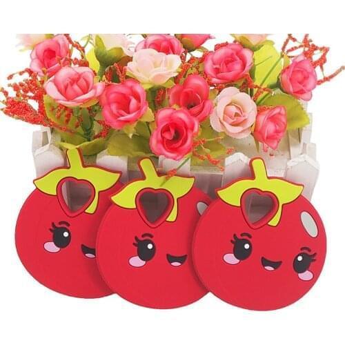 Chenkai 5PCS Silicone Tomato Teether Baby Teething BPA Free Sensory Pacifier DIY Infant Necklace Pendant Teething Chewing Toy