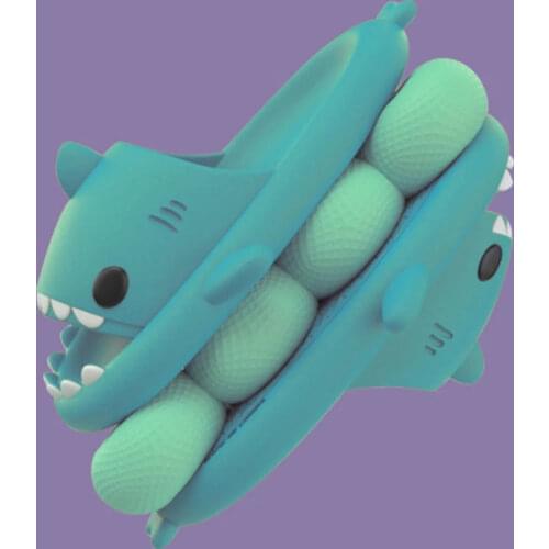 2021 Lovely Shark Shape Women Slippers Cartoon Couples Men Slides Outdoor Beach Sandals Non-slip Soft EVA House Bath Slippers