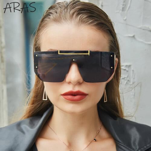 Oversized Square Goggle Men Women Classic Big Frame One Piece Lens Windproof Sun Glasses Gradient Driving Unisex Eyewear Lunette