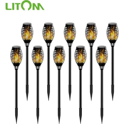 New Solar Garden Torches Lights Dancing Flame Garden Lights IP65 Waterproof Outdoor Landscape Decoration for Garden Path Yard