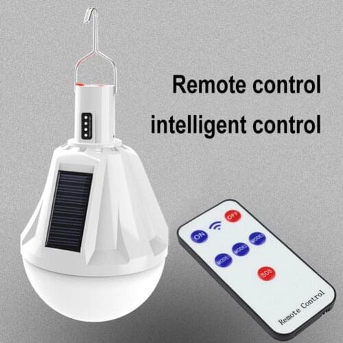 LED Solar Lamp USB Rechargeable Blub Portable Outdoor Camping Light IP65 Waterproof Tent Fishing Bulb