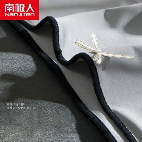 NANJIREN Women Underwear Lingerie Pants Seamless Breathable Comfortable Ice Silk Mid-Rise Solid Color Girls Briefs 2pcs