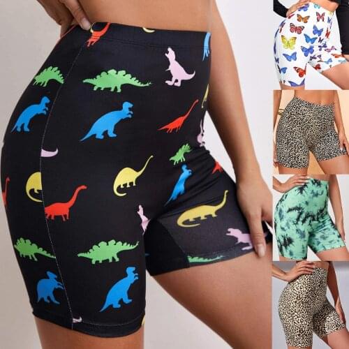 Women Dinosaur Workout Fitness Shorts Seamless Shorts Women High Waist Female Clothing Push Up Short Elasticity Breathable #YJ