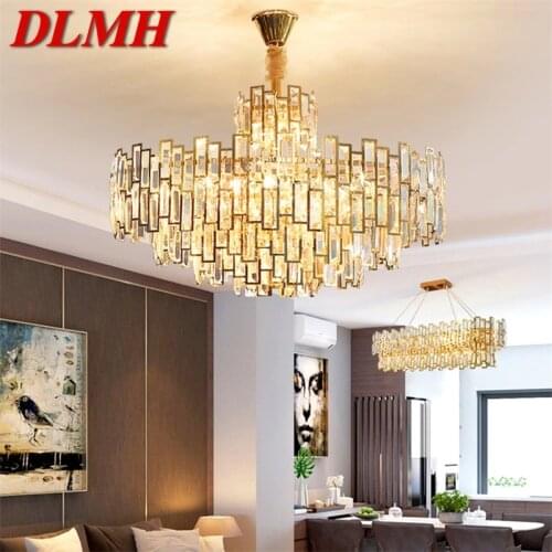 DLMH Chandelier Gold Luxury Pendant Lamp Postmodern LED Light Fixture for Home Living Dining Room