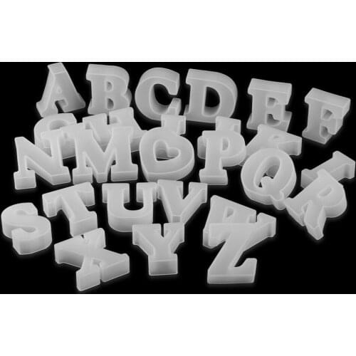 1PC English Letters UV Epoxy Resin Mold Alphabet Silicone Mould DIY Crystal Pendant Jewelry Key Chain Making Tools Clay Molds