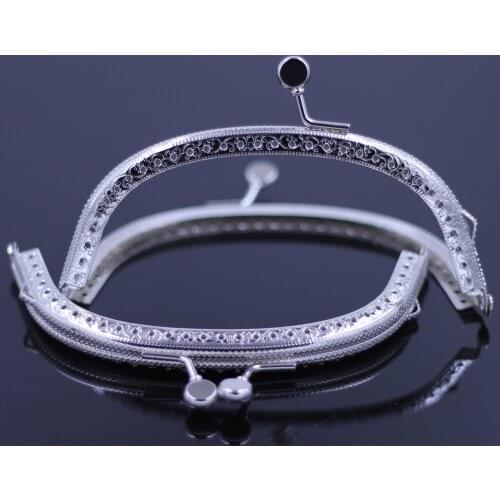 2PCS Silver Tone Arch Semicircle Metal Purse Frames Kiss Clasps Clip12.5cm Handbag Clutch Lock Luggage Bag Hardware Accessories
