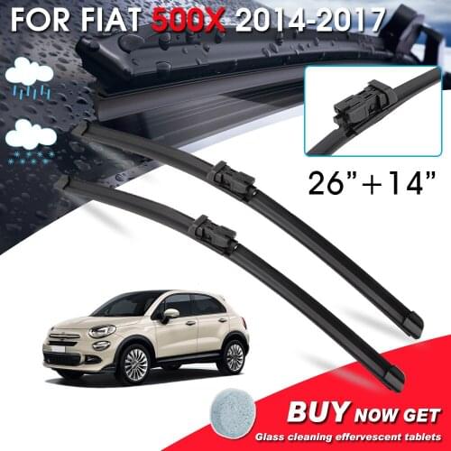 BROSHOO Car Front Window Windshield Wipers Blade For Fiat 500X 26"+14" LHD&RHD Car Model Year 2014-2017 Auto Accessories