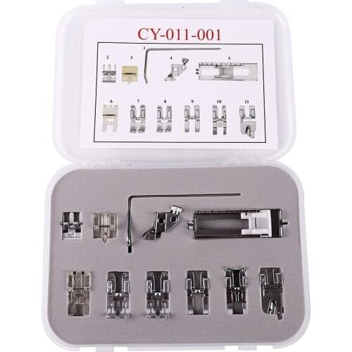 CY-011 Gathering Foot Overcast Quilting/Straight Stitch Button Sewing Blind Walking Buttonhole All Purpose/Zigzag Darning Low