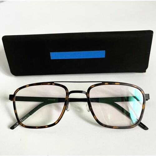 Denmark Brand Hand-Made Glasses Frame Ultra Light Titanium Eyeglasses Men Women Myopia Optical Prescription Eyewear 9708