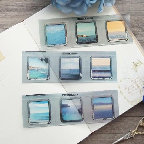 6 Sheet See The Sea From The Train Photo Film PVC Sticker Design AS Gift Tag Gift Seal Decoration Scrapbooking DIY Sticker