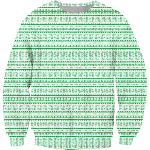 IFPD EU Size Hiphop Streetwear Long Sleeve Crewneck Pullovers Fashion Mens Printed Green Pattern 3D Sport Sweatshirt Oversuzed