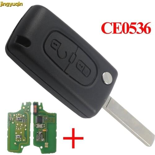 Jingyuqin Auto Car Remote Key Fob for Peugeot 207 307 308 407 807 For Citroen 433MHz VA2 Blade Styling 2 Button ID46 Chip CE0536