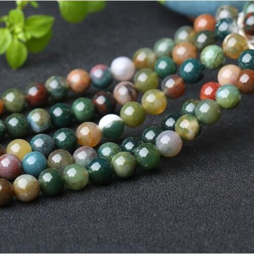 Round 4/6/8/10mm Indian Agate Loose Beads for DIY Craft Bracelet Necklace Jewelry Making