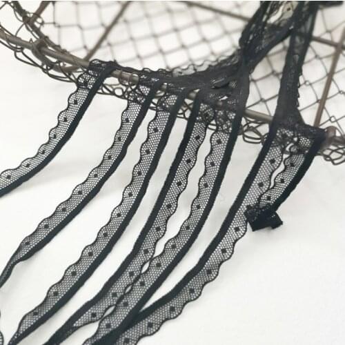 Hot Wholesale 10 meters 1.5CM Elastic White Black Embroidery Sewing DIY Craft Lace Fabric Applique Trim