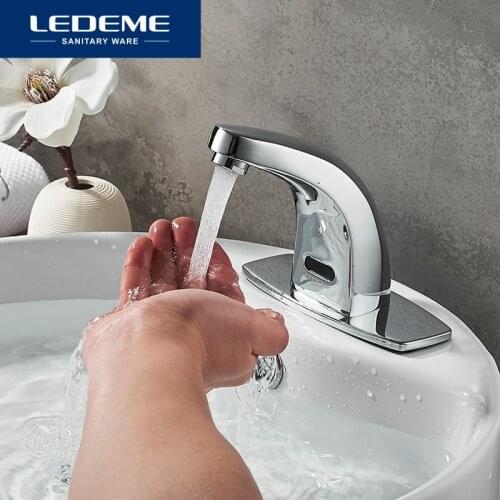 LEDEME Bathroom Basin Faucet Mixer Basin Sensor Taps Water Automatic Infrared Sensor Faucet Touchless Basin Mixer L1055-13