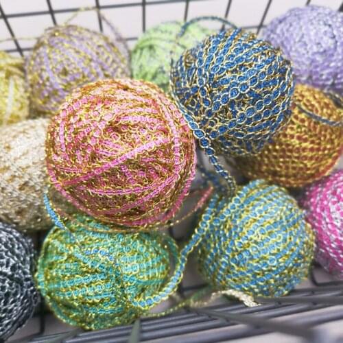 10Meters 5mm Colored Gold Silver Silk Centipede Braided Ribbon DIY Sewing Clothing Curtain Pillow Decorative Curve Lace Trim