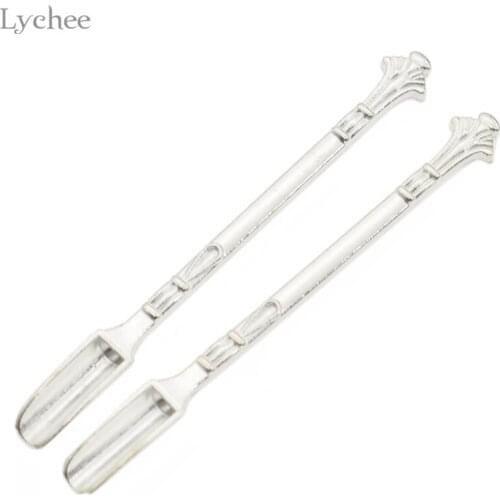 Lychee Life 2pcs Silver Metal Spoons Sniffe for Kids Birthday Party Decoration Coffee Home Parties Supplies Spoon
