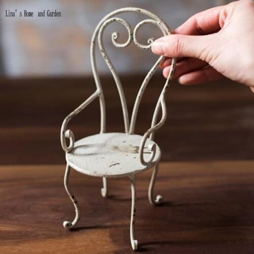 Handcrafted Miniature Vintage Metal Chair