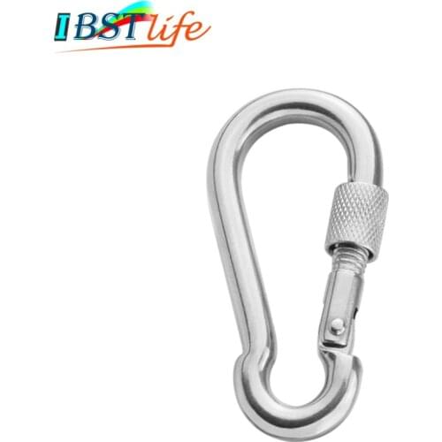 M8*80mm Multifunctional 304 Stainless Steel Spring Snap Carabiner Quick Link Lock Ring Hook snap shackle Chain Fastener Hook