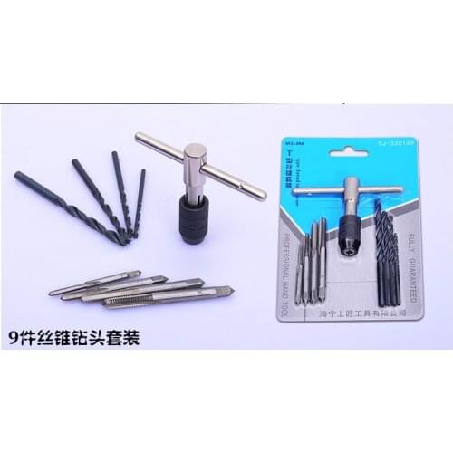 9pc/set Hand Threading Tap and Die Set Tap and Screw Plugs Taps Wrench & Die Wrench Thread Tool Set Terrajas De Roscar