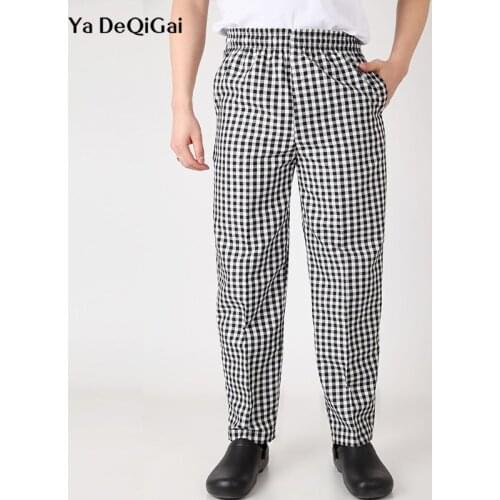 New High Quality Chef work clothes cooker pant bakery catering Breathable kitchen elastic trousers chef uniforms hotel uniform