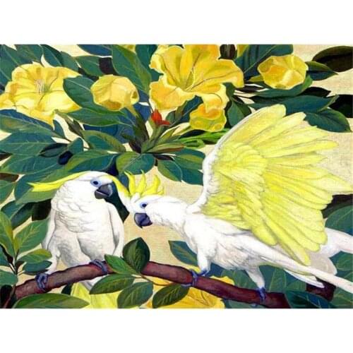 Full Square/Round Diamond Painting Beautiful Parrot Family Handmade Gift Beads Embroidery Animal Picture Home Decor