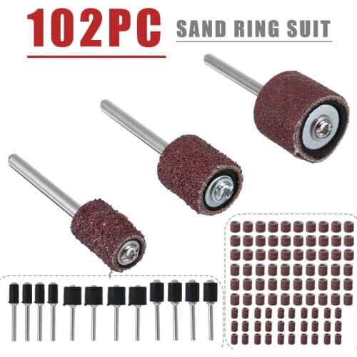 102pcs/lot Sanding Bands Drums Sleeves Mandrels Grinding Electric Polishing Sandpaper Circle Sand Abrasive Tool