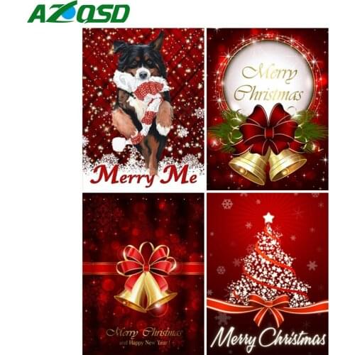AZQSD Full Square Diamond Embroidery Landscape Diamond Painting Christmas Hobbies And Crafts Rhinestones Pictures Full Display