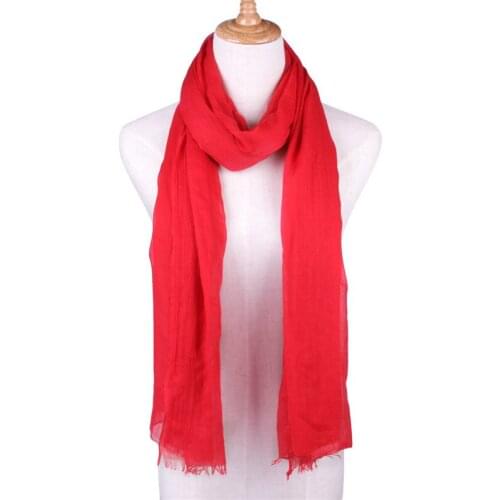 High Quality Solid Women Long Head Scarf Shawl Foulard Soie Plain Scarfs Soft Winter Scarves Poncho Bandanas Cachecol Tassel