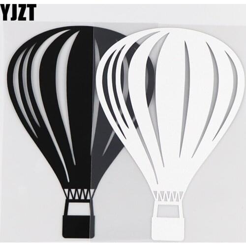 YJZT 10.7×15.3CM Hot Air Balloon Vinyl Decal Beautiful Body Decoration Car Stickers Black / Silver 10A-0518