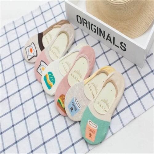 ENNKE artoon pattern all cotton womens socks breathable comfortable 6 pairs of fresh girls series socks