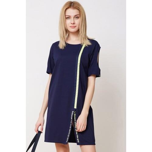 BOSIDENG summer Vintage Vestido Casual Midi Dress Women SEXY Side Split fRONT Split B80426284