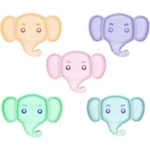1pcs Baby Feeding Bowl Cartoon Elephant Food Grade Silicone Children Dishes Training Tableware BPA Free Kids Plate Feeding Child