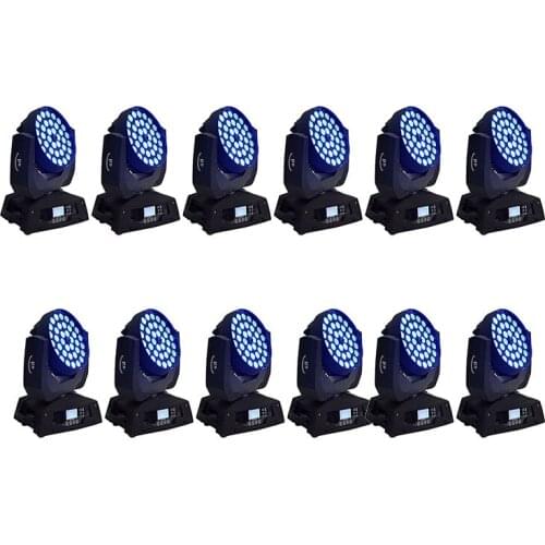 12pcs/lot Disco dj euipmqnt Professional Stage 36x12W rgbw 4in1 ring function led moving head wash beam with zoom