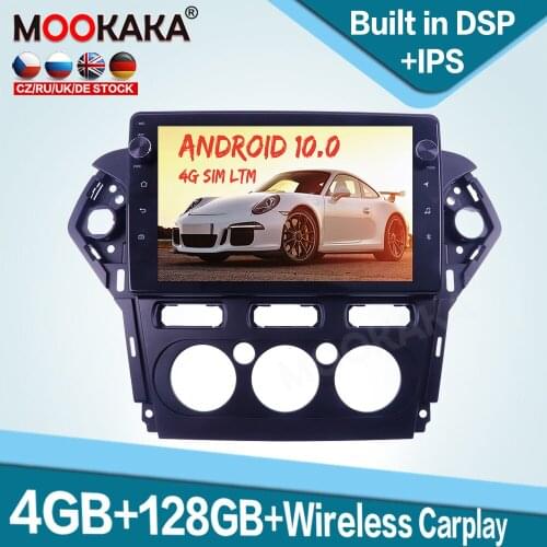 128GB Carplay Android 10.0 Car Multimedia Player for Ford Mondeo MK4 11-13 Auto Radio GPS Navigation Audio Stereo Head Unit DSP