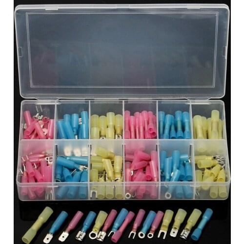 148 pcs Assorted Wire Connector Insulated Electrical terminal Crimp Connectors Red: 22-16AWG Blue: 16-14AWG Yellow:12-10AWG