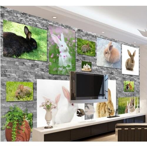 3d customized wallpaper rabbit Custom photo wallpaper Large wall painting background wall paper